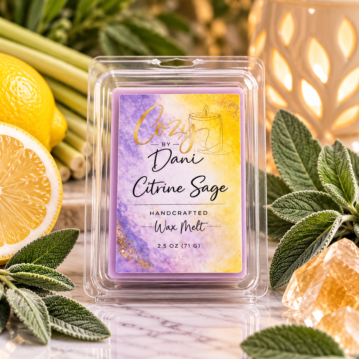 Citrine & Sage Clamshell Wax Melts